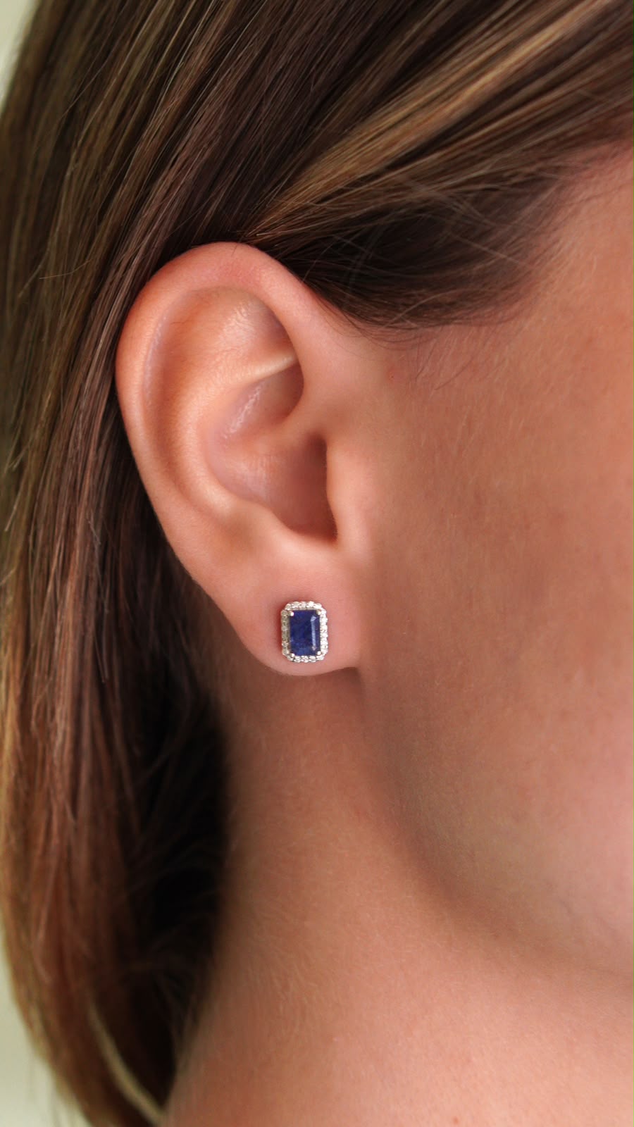 Aretes Zafiro y Diamantes