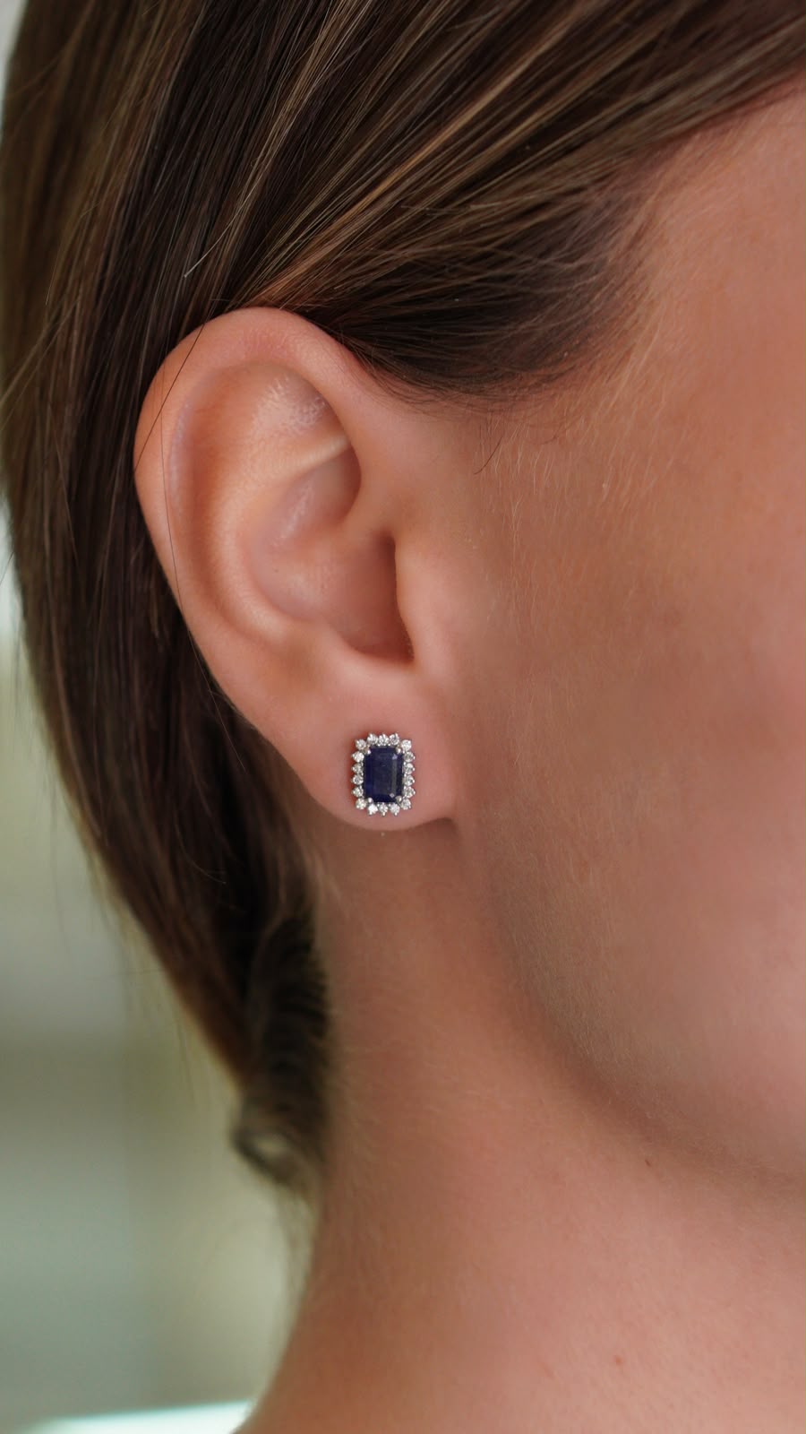 Zafiros con Halo de Diamantes