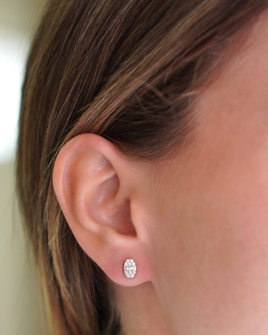 Aretes Oval de Diamantes