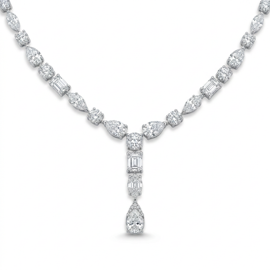 Collar de Diamantes Multishape con Colgante