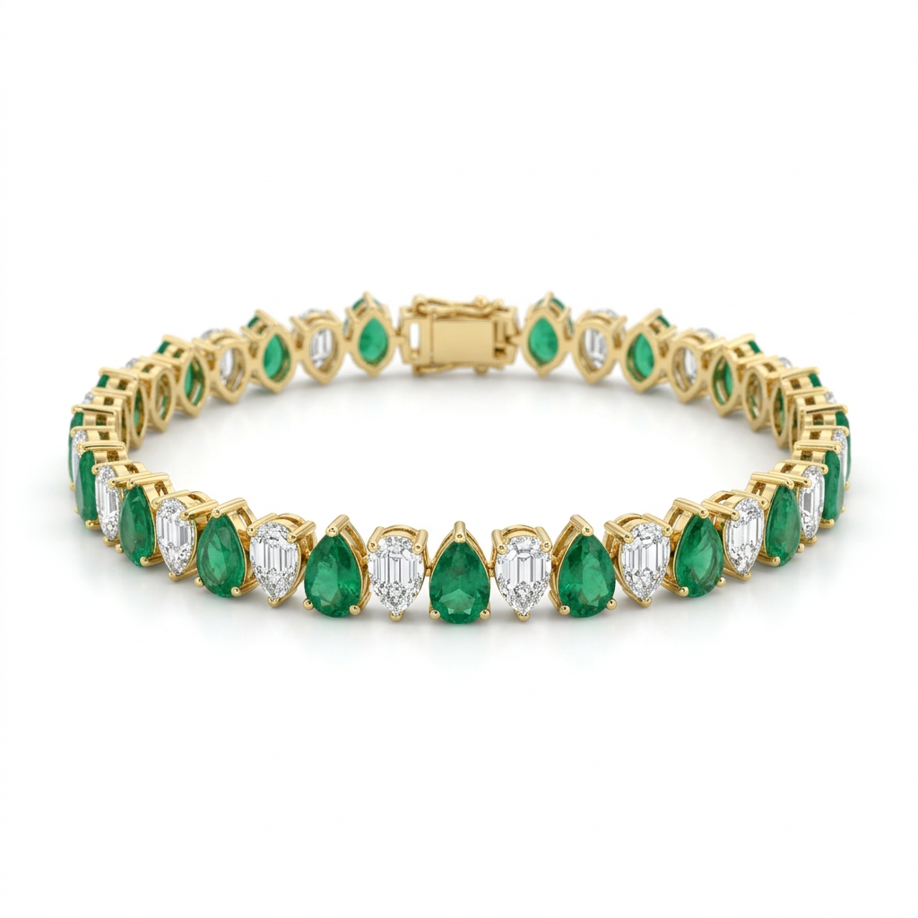 Brazalete Esmeraldas & Diamantes
