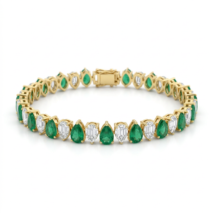 Brazalete Esmeraldas & Diamantes