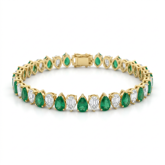 Brazalete Esmeraldas & Diamantes
