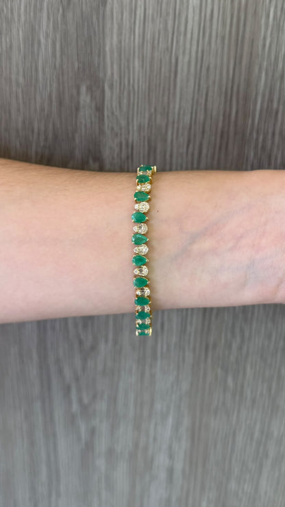 Brazalete Esmeraldas & Diamantes