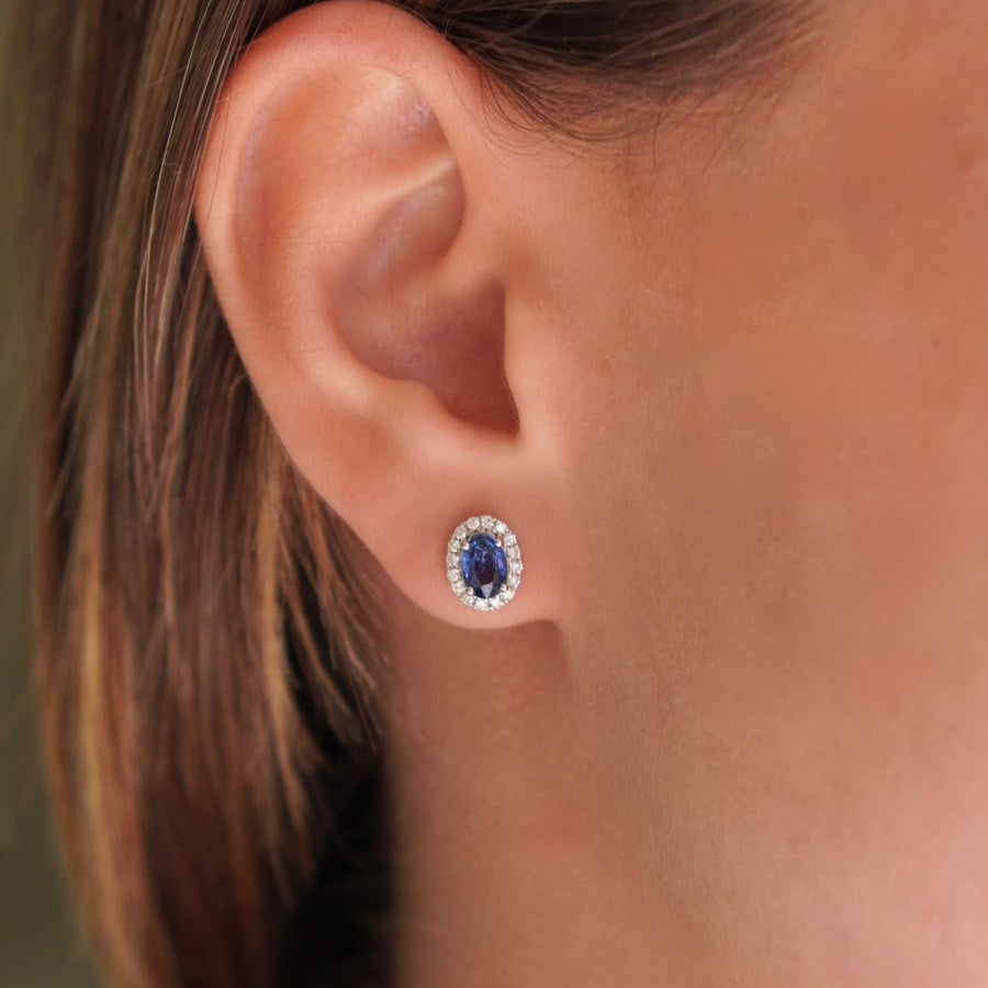 Zafiro Oval & Diamantes