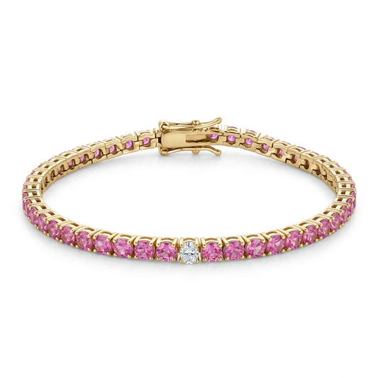 Brazalete Zafiros Rosas & Diamantes