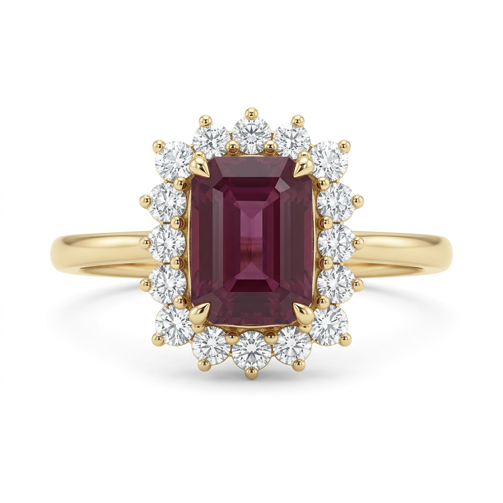 Anillo Rubí con Diamantes