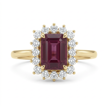 Anillo Rubí con Diamantes