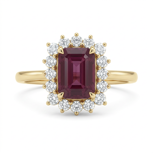 Anillo Rubí con Diamantes