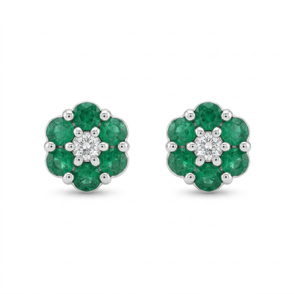 Aretes floral de Esmeraldas