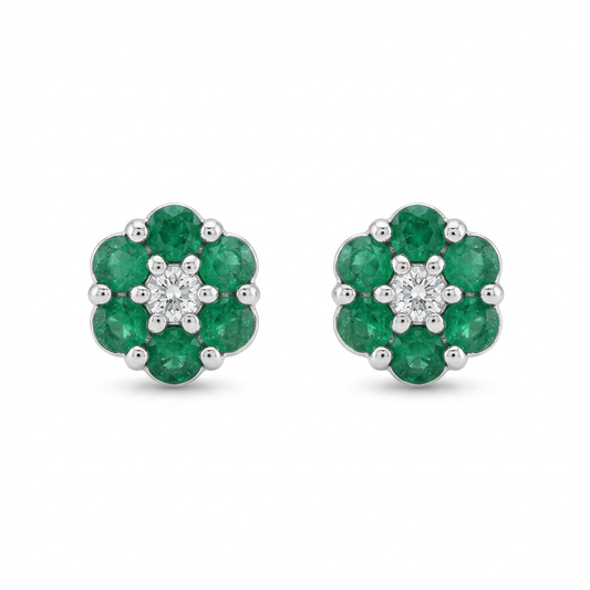 Aretes floral de Esmeraldas