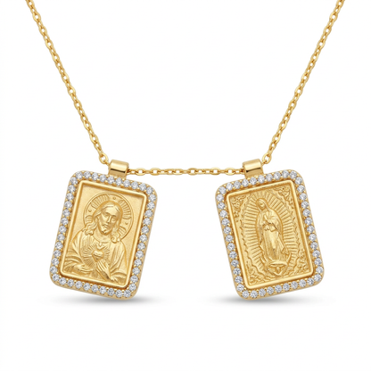 Escapulario Virgen de Guadalupe & Corazón de Jesus