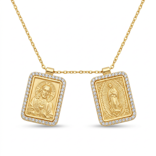 Escapulario Virgen de Guadalupe & Corazón de Jesus