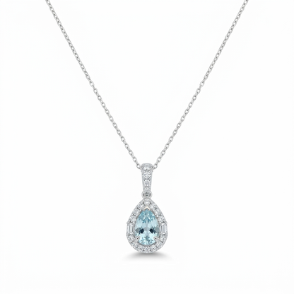 Gargantilla Aguamarina & Diamantes