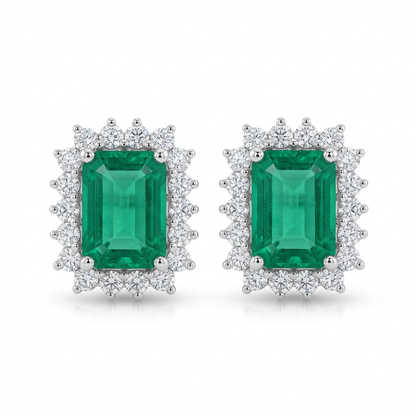 Aretes de Esmeralda & Diamantes