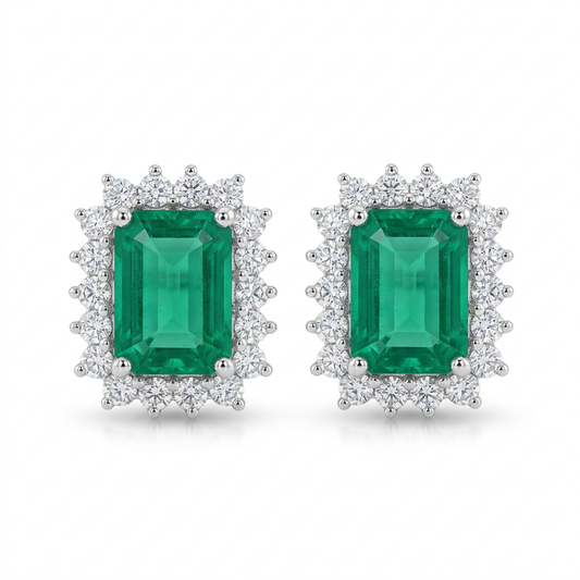 Aretes de Esmeralda & Diamantes