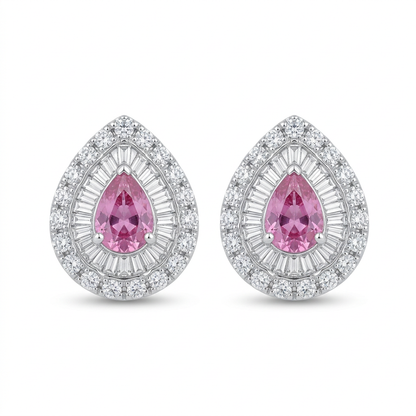 Zafiro Rosa gota & Diamantes