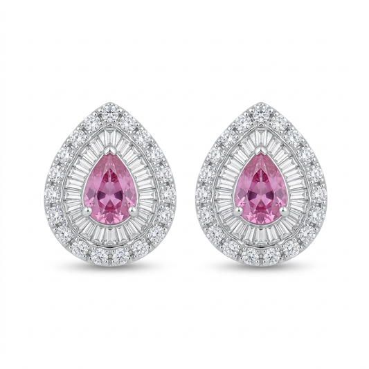 Zafiro Rosa gota & Diamantes